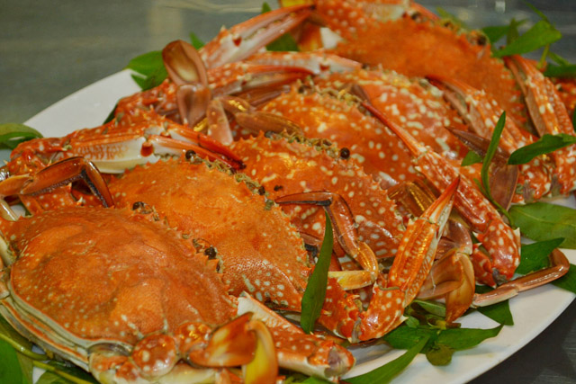 ghẹ hấp bia