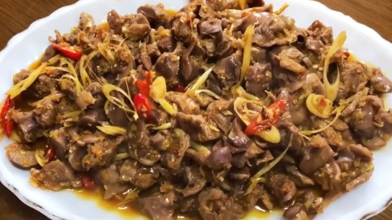 Mề gà xào sả ớt
