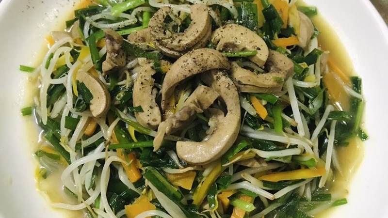Cật heo xào giá