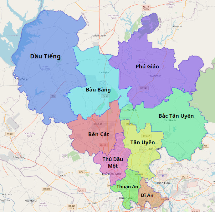 Bản đồ Tỉnh Bình Dương